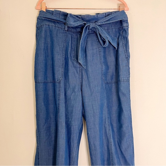 Boden Paperbag Utility Jogger Chambray Denim Size 10 Lightweight Preppy - Picture 4 of 11